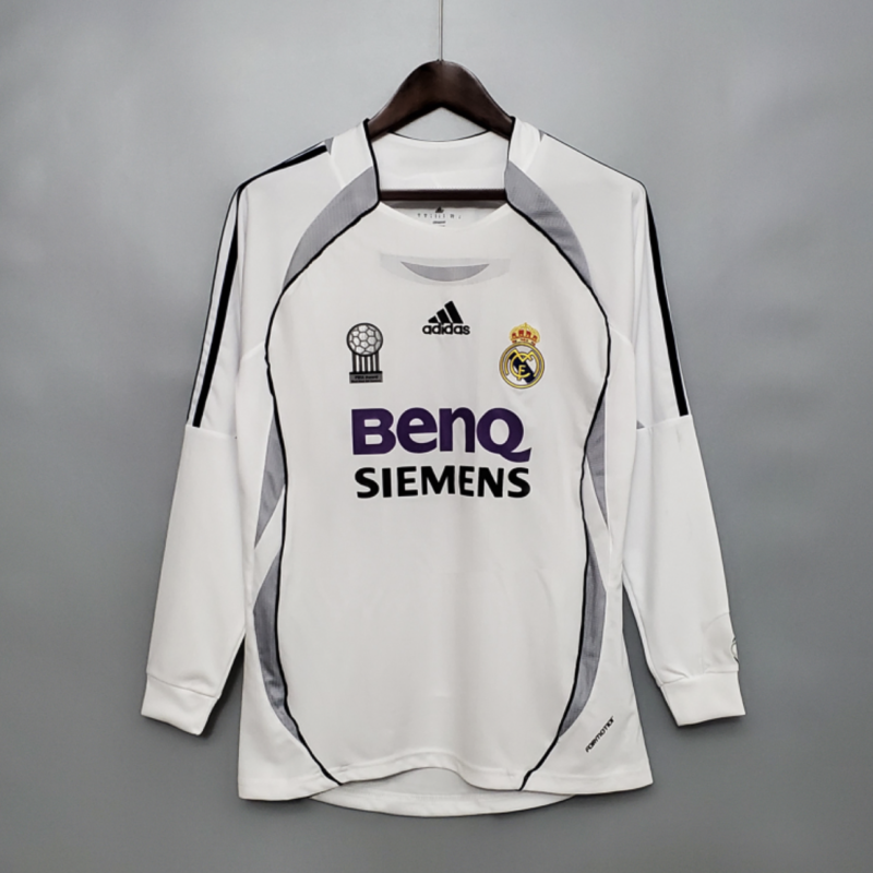 Retro Real Madrid Long Sleeve 06/07 Home Kit
